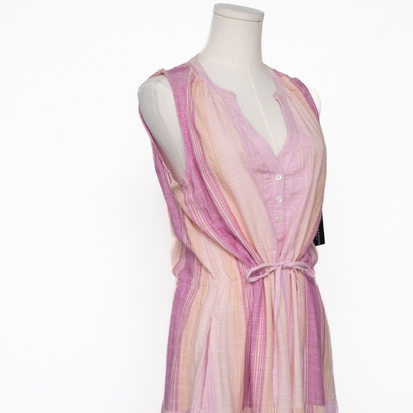 Liverpool. Sleeveless Tiered Maxi Dress with Adjustable Waist. - Picture 13 of 15